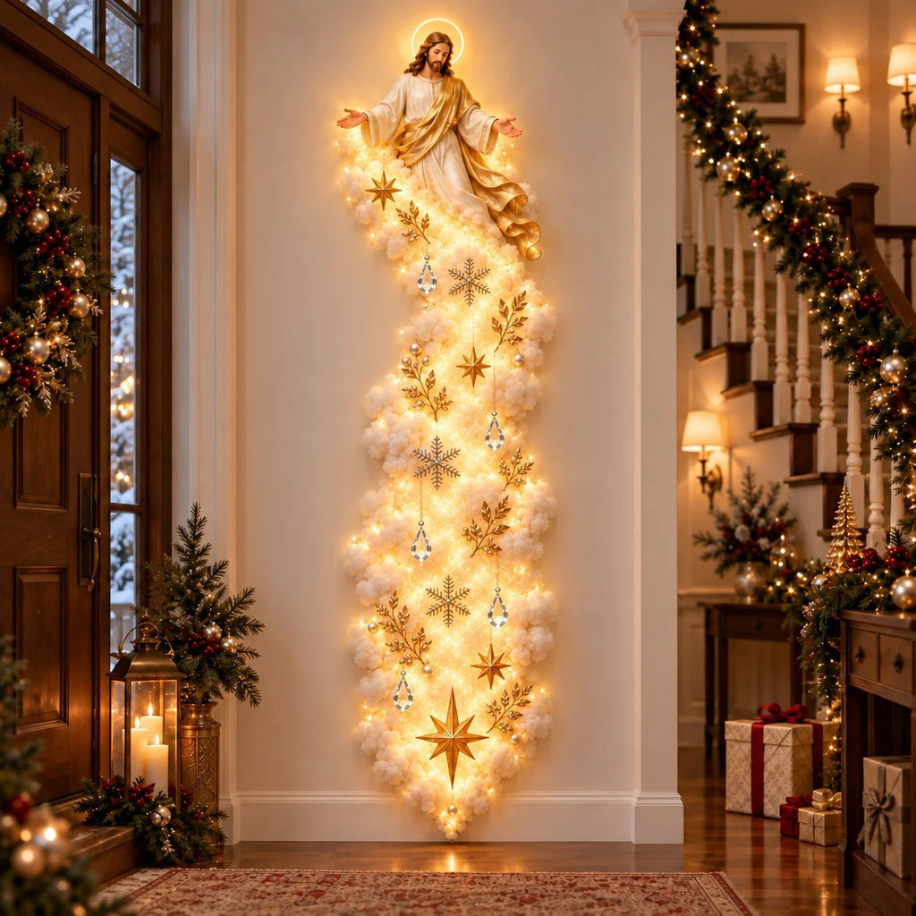 Luminária de Parede Natalina Nuvem Iluminada – Decoração de Natal 2,80 m