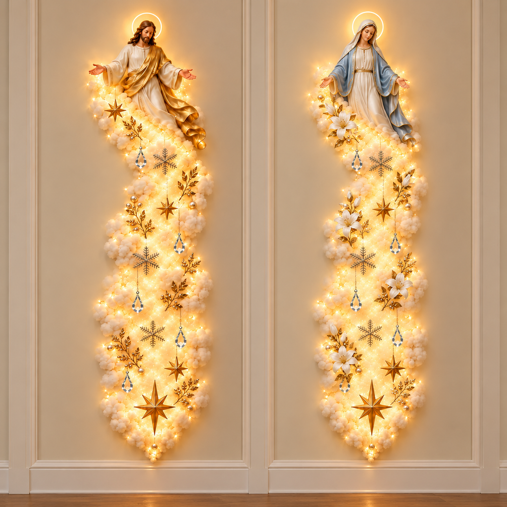 Luminária de Parede Natalina Nuvem Iluminada – Decoração de Natal 2,80 m
