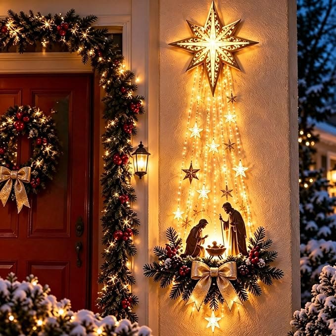 Presépio Iluminado de Parede – Estrela de Belém | Decoração Natalina