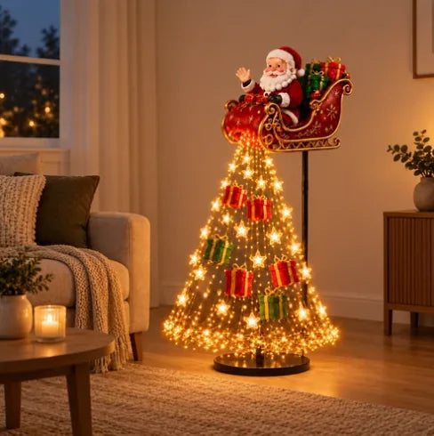 Decoração Natalina Encantada LED Solar + USB – Rena & Trenó